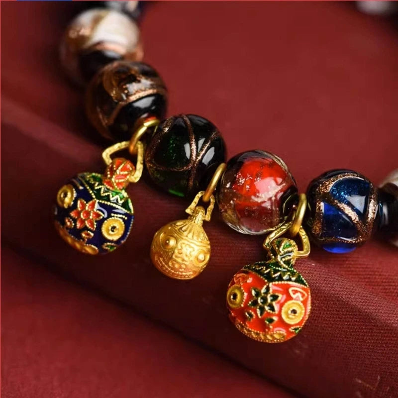 Dharma Blessings  Flowing Light and Shadow Incense Ash Glaze Bracelet