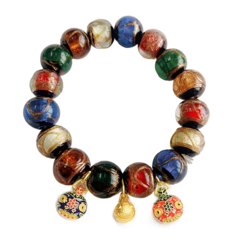Dharma Blessings  Flowing Light and Shadow Incense Ash Glaze Bracelet