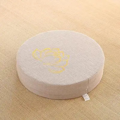 Lotus Simple Pattern Cotton Linen Meditation Seat Cushion Home Decoration