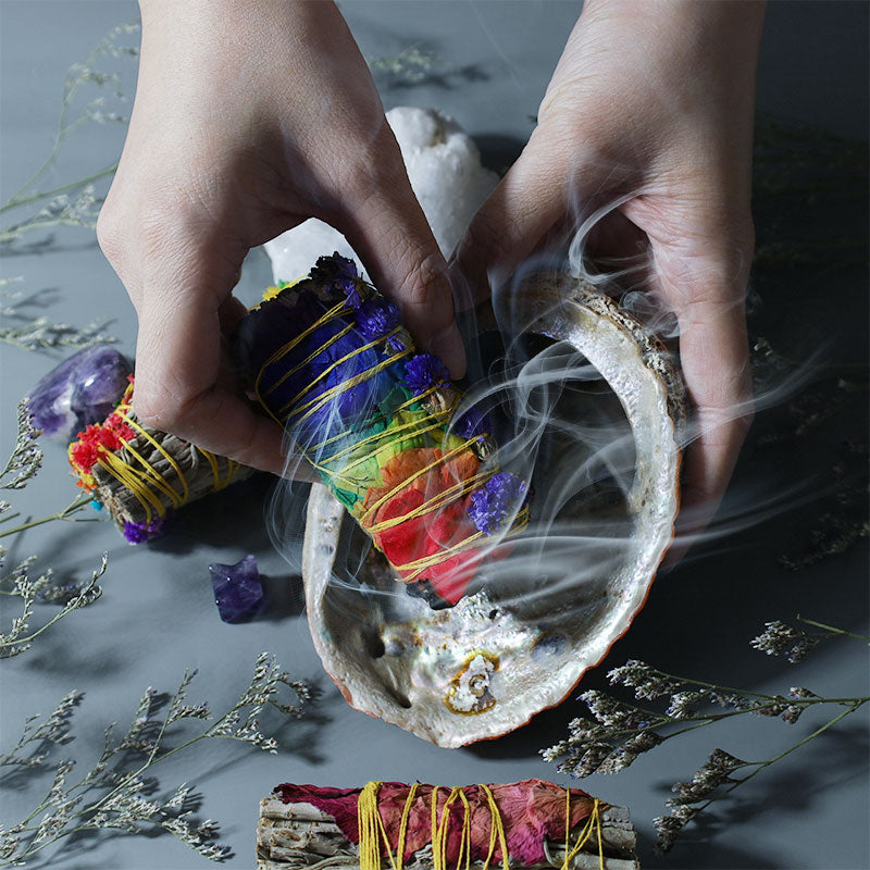 Serenity Bloom Red Rose & Forget-Me-Not Smudge Stick for Home Purification & Meditation