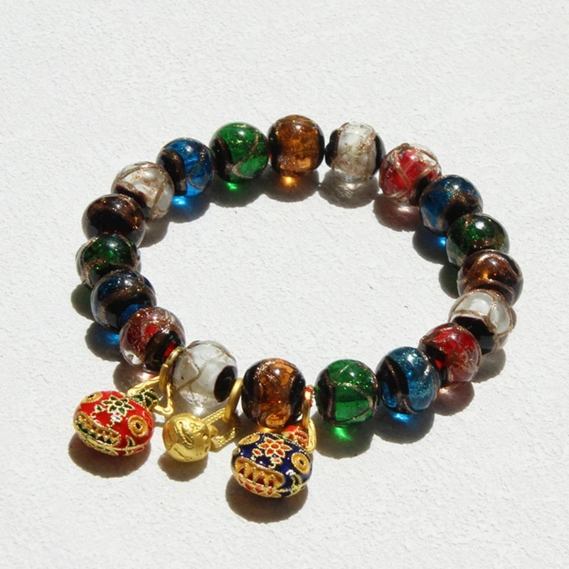 Dharma Blessings  Flowing Light and Shadow Incense Ash Glaze Bracelet
